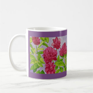 Caneca De Café Profundamente - aguarela cor-de-rosa dos rosas