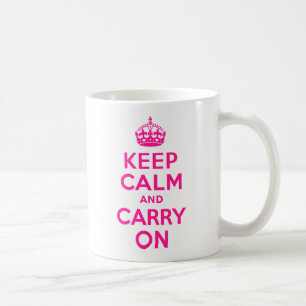 Caneca De Café Profundamente - o rosa mantem a calma e continua