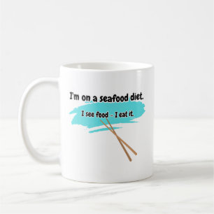 Caneca De Café Programa de Dieta See-Food