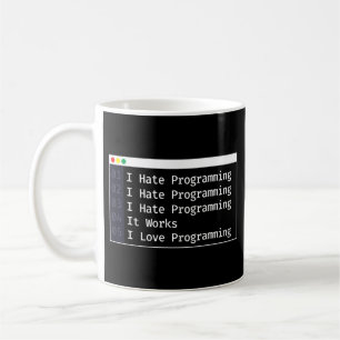 Caneca De Café Programador Codificando Odeio Programação Amo