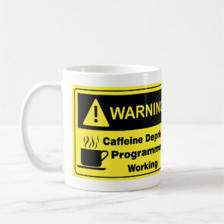 Caneca De Café Programador de advertência da cafeína