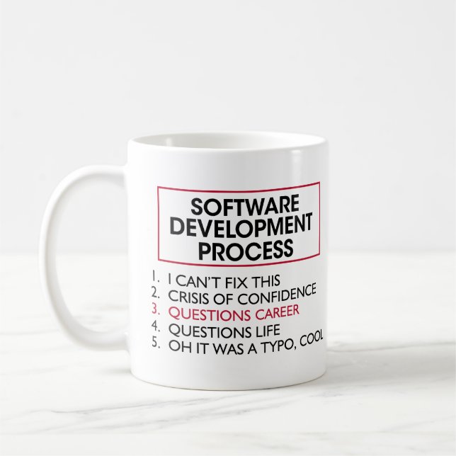 Caneca De Café Programador de software - Processo de desenvolvime (Esquerda)