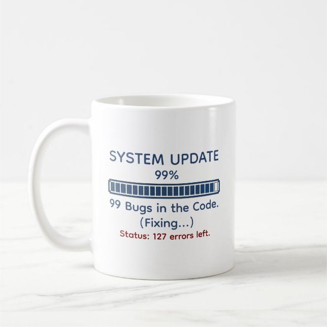 Caneca De Café Programador Engraçado Codificando (Esquerda)