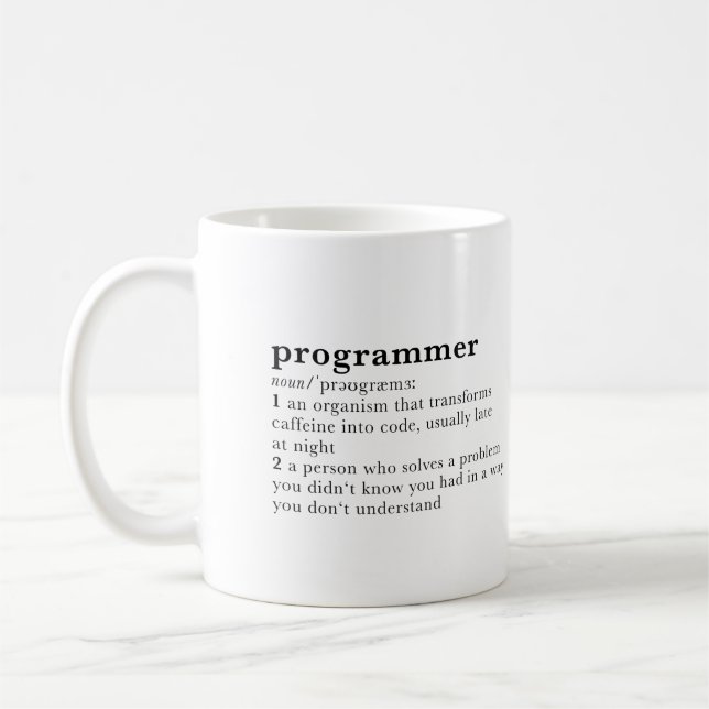 Caneca De Café programador. entrada no dicionário engraçado (Esquerda)
