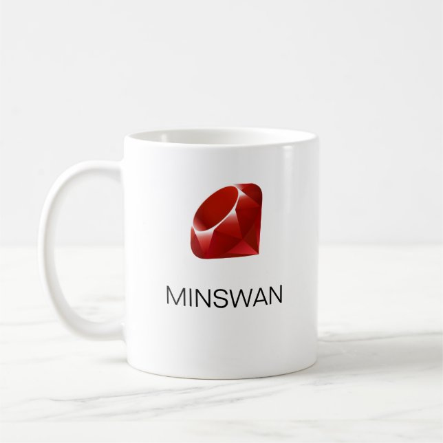 Caneca De Café Programador MINSWAN do rubi (Esquerda)