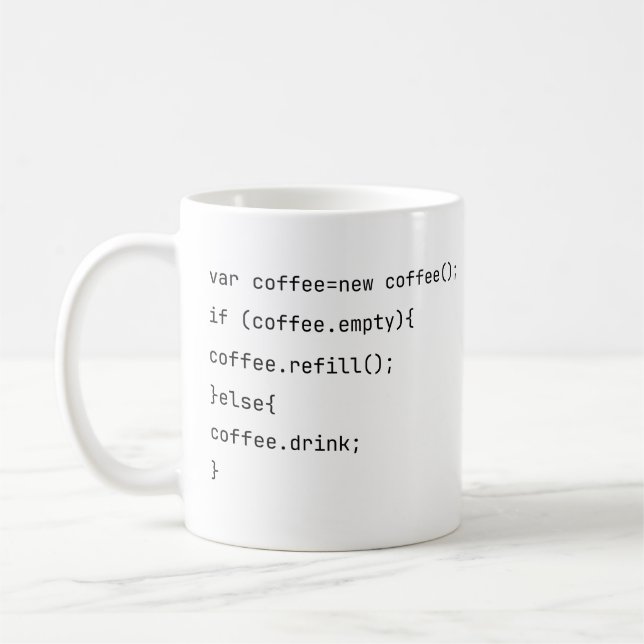 Caneca De Café Programadores de codificação engraçada var coffee  (Esquerda)