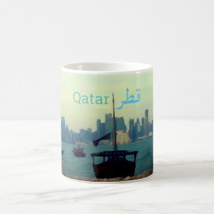 Caneca De Café Programas no porto de Doha - pintura 