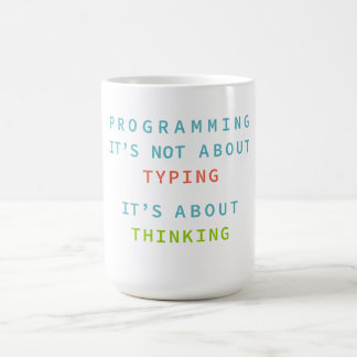 Caneca De Café Programming Is Thinking, Not Typing – Developer