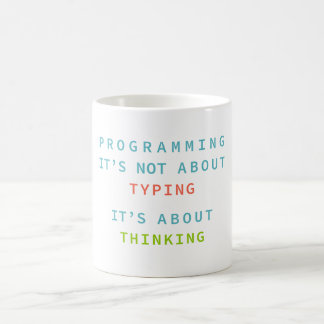 Caneca De Café Programming Is Thinking, Not Typing – Developer