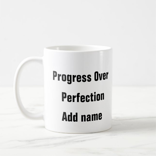 Caneca De Café Progresso da Saúde Mental Não Crescimento do Própr (Esquerda)