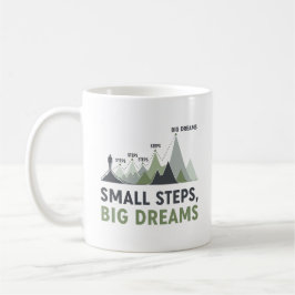 Caneca De Café Progresso do Objetivo do Montanhista Inspirador