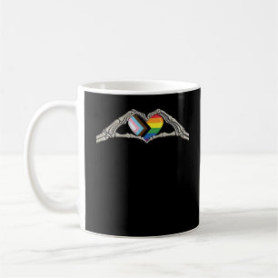 Caneca De Café Progresso do Orgulho Cardíaco das Mãos Ossas