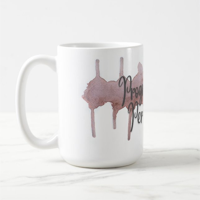 Caneca De Café Progresso Em Relação À Tinta De Perfeição (Esquerda)