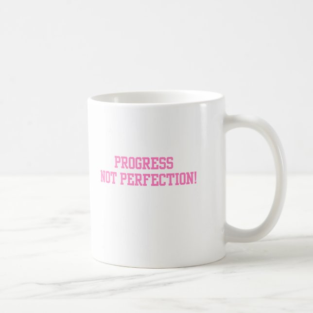 Caneca De Café Progresso sem perfeição Rosa (Direita)