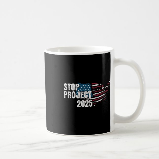 Caneca De Café Projeto 2025 Anti Trump American Flag (Direita)