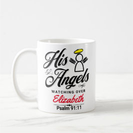 CANECA DE CAFÉ PROMESSA DE ANJO PERSONALIZADA - PSALM 91:11