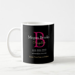 Caneca De Café Promoção Comercial, Nome, Monograma e Título em Pr