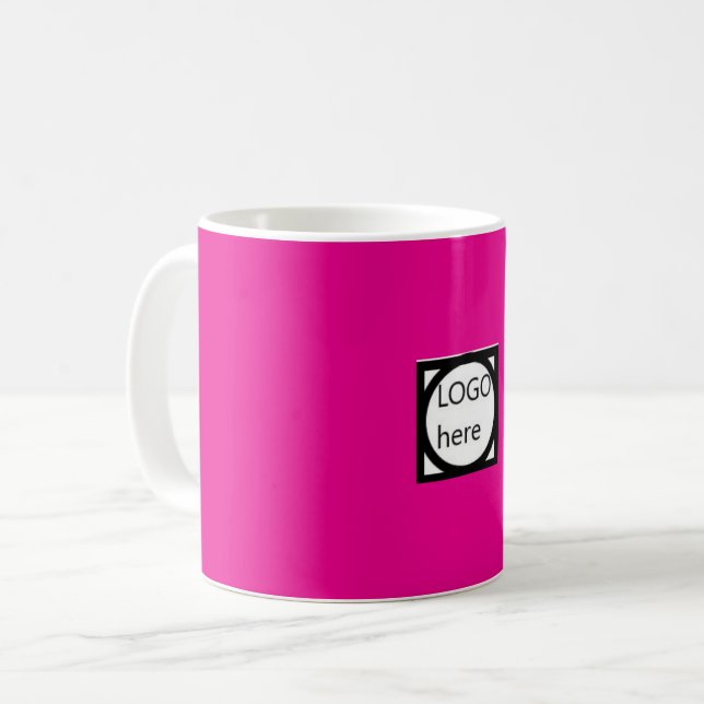 Caneca de Café Promocional com o seu LOGO! Roxa (Frente Esquerda)