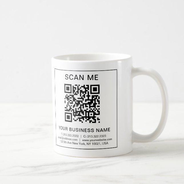 Caneca De Café Promocional de Código QR de Empresa Simples Digita (Direita)