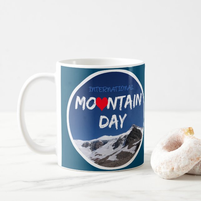 Caneca De Café Promocional Internacional do Dia das Montanhas (Com Donut)
