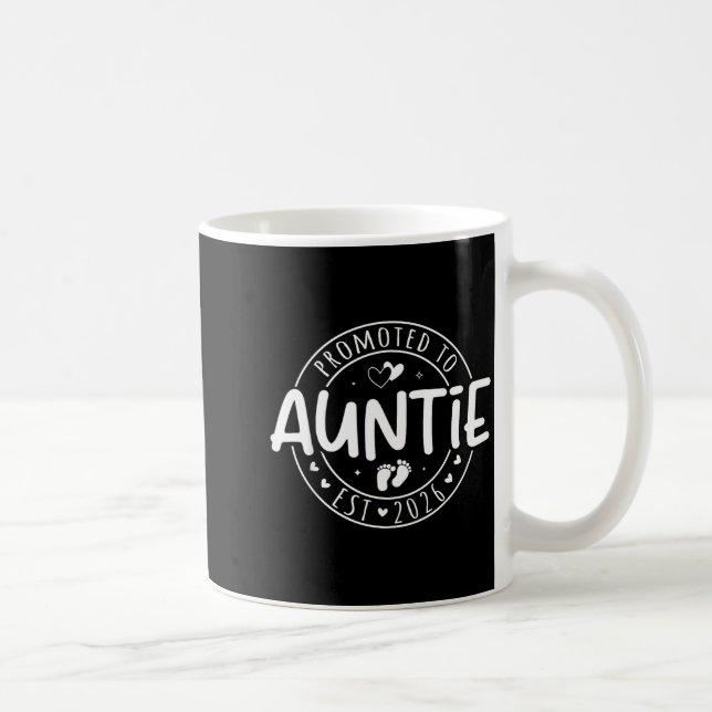 Caneca De Café Promoted To Auntie Est 2026 Soon To Be Aunt Funny  (Direita)