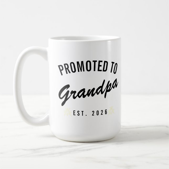 Caneca De Café Promoted to Grandpa Est. 2026 (Esquerda)