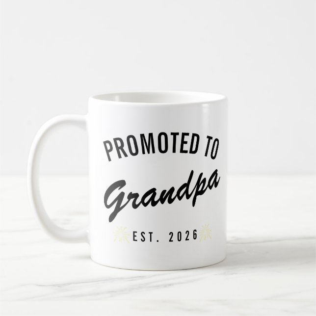 Caneca De Café Promoted to Grandpa Est. 2026 (Esquerda)
