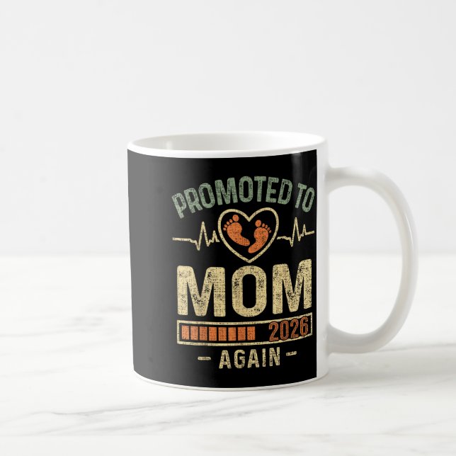 Caneca De Café Promoted To Mom Again 2026 Expecting Baby Soon To  (Direita)