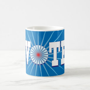 Caneca De Café Promova a Votação com este Café de Cerâmica Azul V
