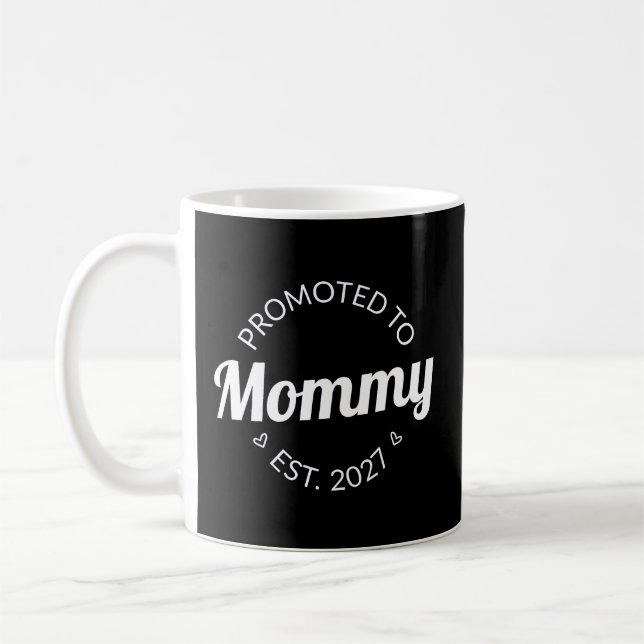 Caneca De Café Promovida a Mamãe Desde 2027 Anúncio de Nova Mamãe (Esquerda)