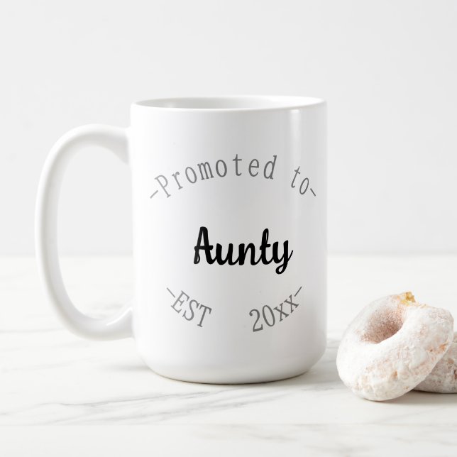Caneca De Café Promovida a Tia (Com Donut)