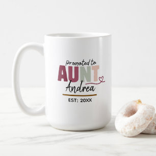 Caneca De Café Promovida a Tia EST 2026 Presente Personalizado