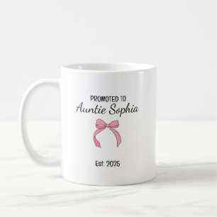 Caneca De Café Promovida a Tia – Presente Personalizado de Papel