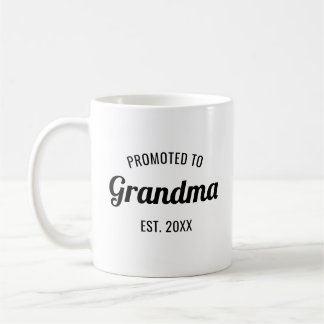 Caneca De Café Promovida para Avó Est. 2025 Personalizado