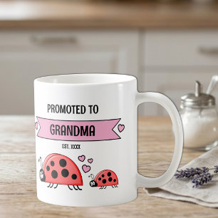 Caneca De Café Promovidas a avós joaninhas rosa