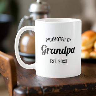 Caneca De Café Promovido a Avô Data Est. Personalizado