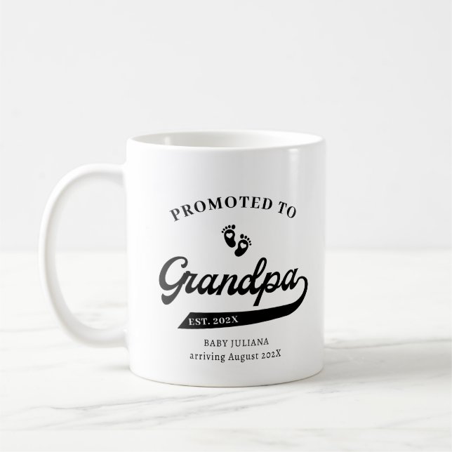 Caneca De Café Promovido a GrandPa de Lançamento de Gravidez (Esquerda)