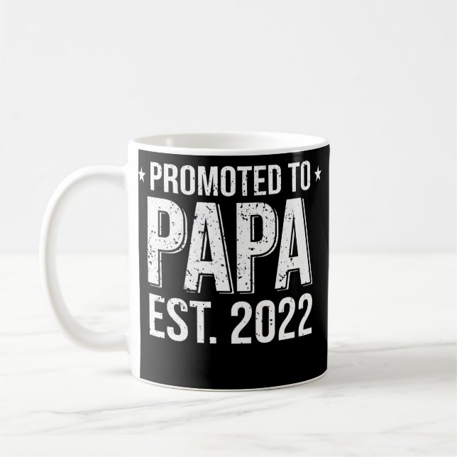 Caneca De Café Promovido a Papa Aniversário do Pai Est 2022 (Esquerda)