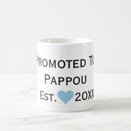 Caneca De Café Promovido a Pappou Black & Blue Mug