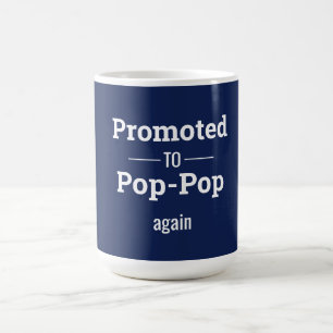 Caneca De Café Promovido a Pop-Pop Azul de Café Mug