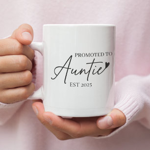 Caneca De Café Promovido à tia EST   Novo Presente da Tia