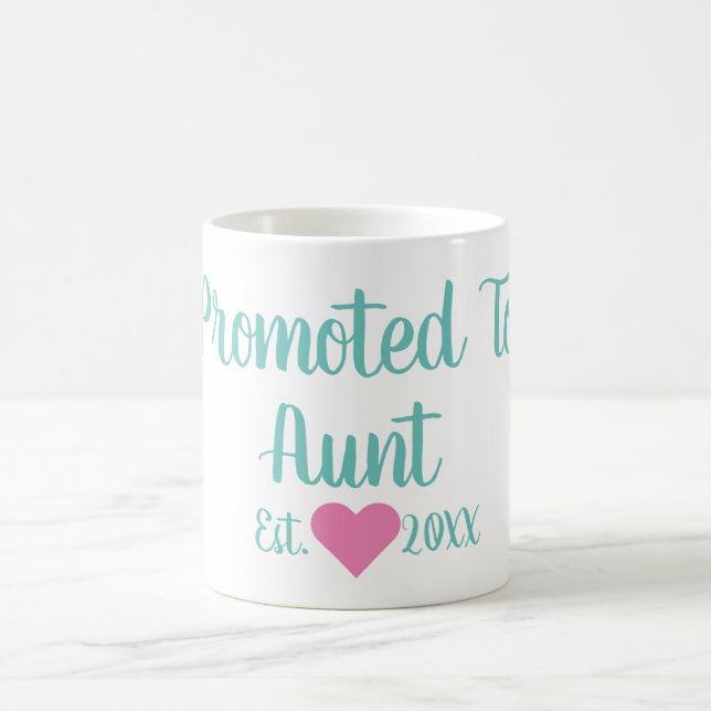 Caneca De Café Promovido A Tia Teal & Pink Mug (Centro)
