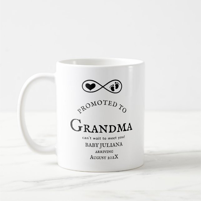 Caneca De Café Promovido ao GrandMa Prregnancy Announement Mug (Esquerda)