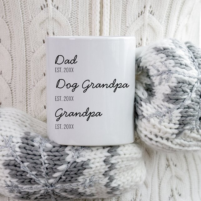 Caneca De Café Promovido De Avô De Cachorro A Vovô Novo Humano (Criador carregado)