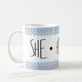 Caneca De Café Pronomes Ela/Dela/Dele