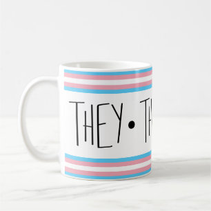 Caneca de Café Pronomes Transgênero Eles/Deles/Del
