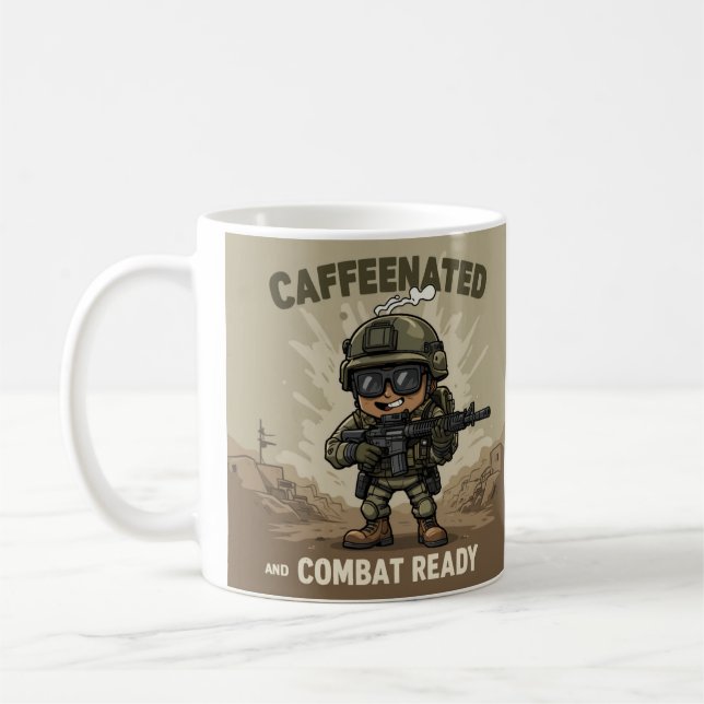 Caneca De Café Pronta para café e combate - Mug de café Patriótic (Esquerda)