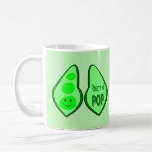 Caneca De Café Pronta para Estourar Ervilha Verde Grávida