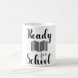Caneca De Café Pronto Para A Cotação Do Livro Escolar