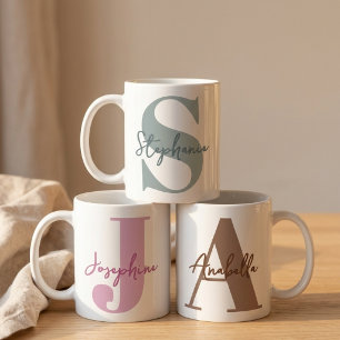 Caneca De Café Proposta de Dama de Honra com Nome e Inicial em Ve